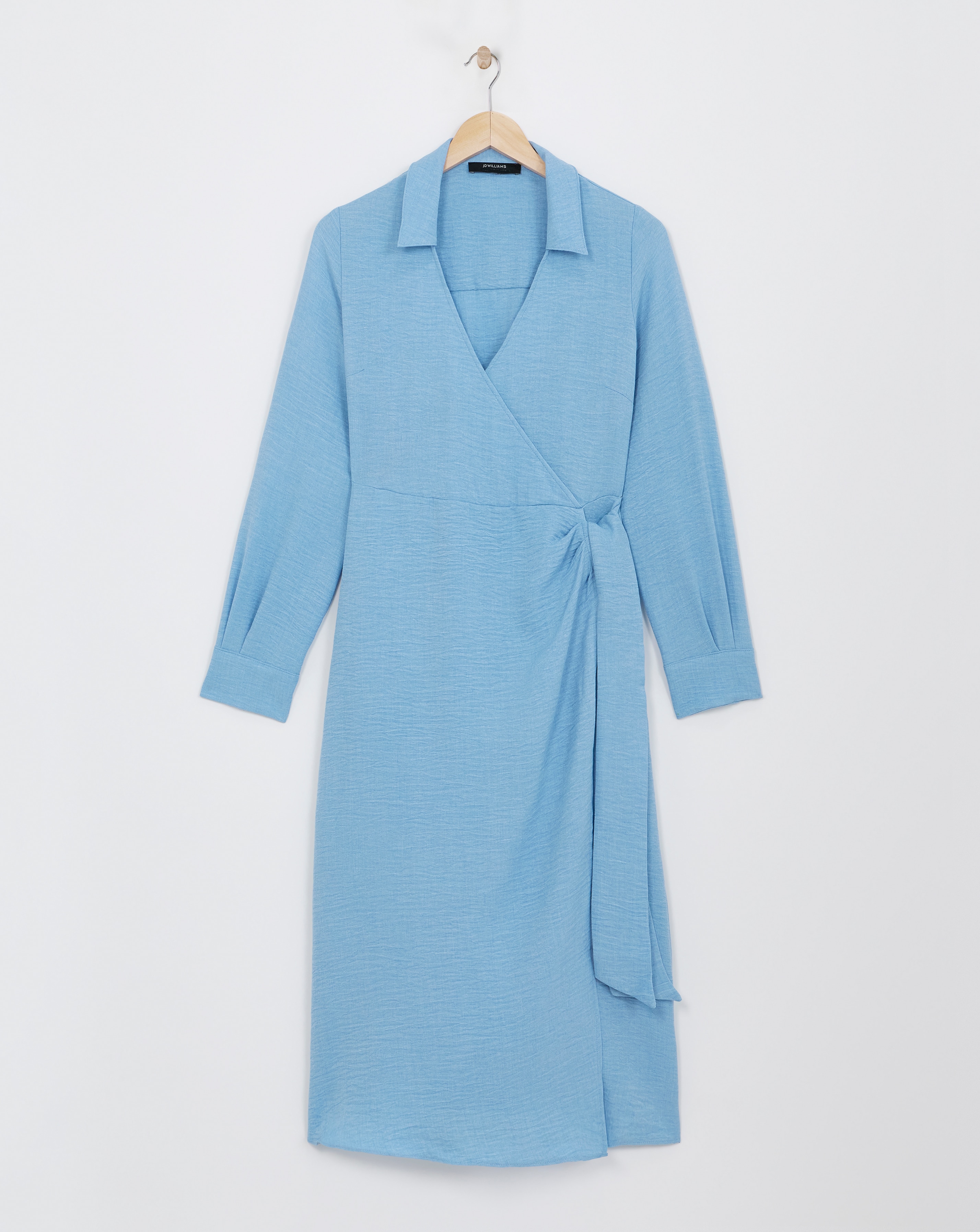 Textured Wrap Shirt Dress