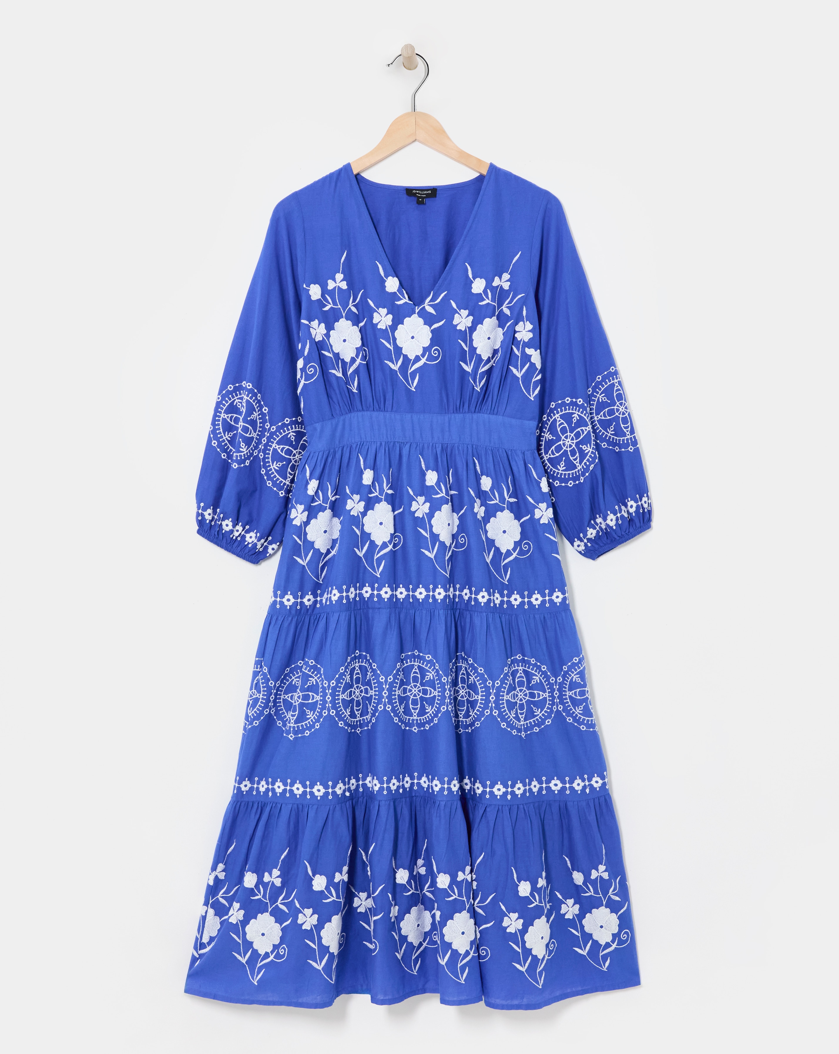 Embroidered Smock Dress