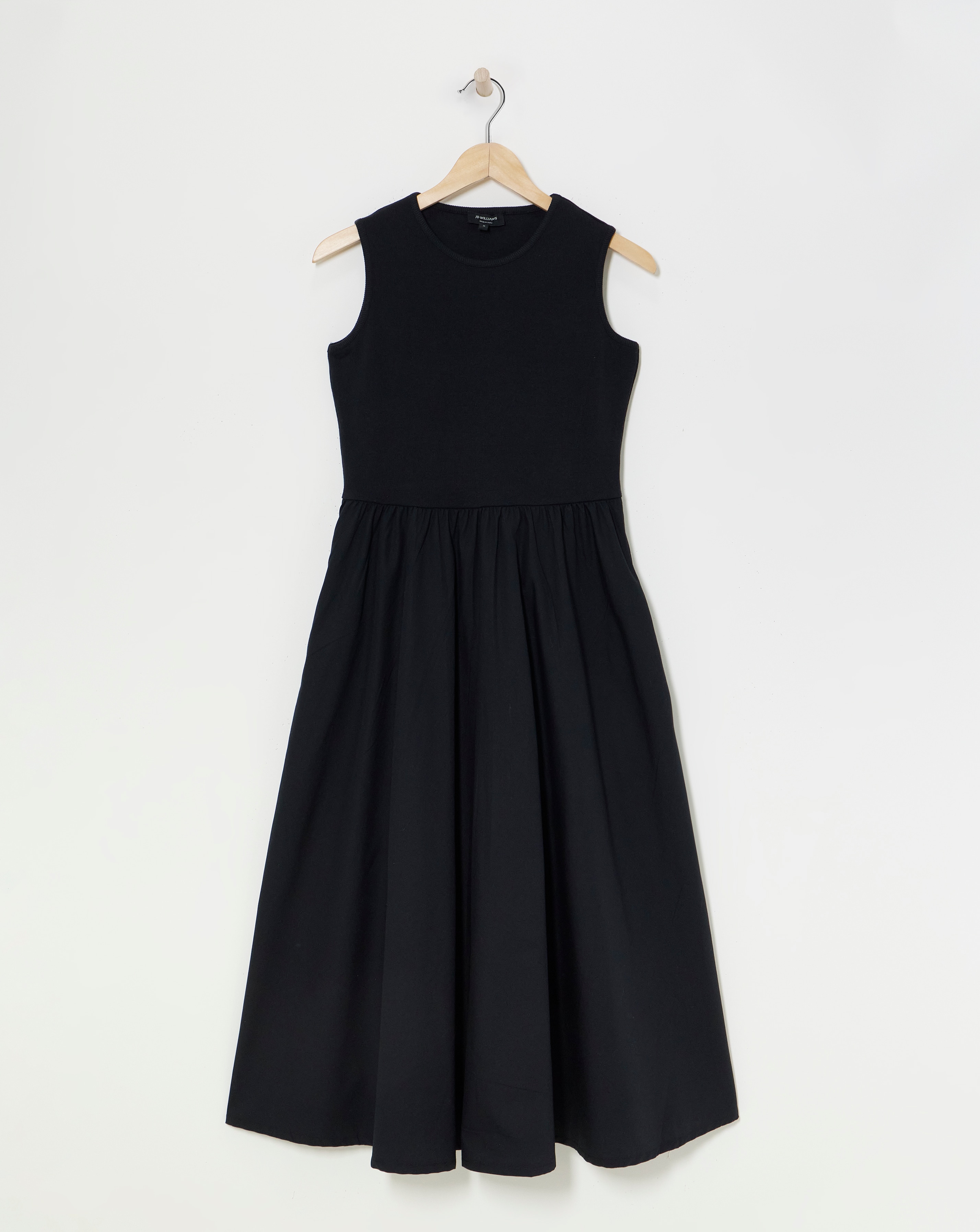 Poplin Rib Sleeveless Smock Dress