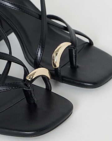 Paola Hardware Detail Toe Loop Heeled Sandals - Wide Fit (E)