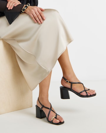 Paola Hardware Detail Toe Loop Heeled Sandals - Wide Fit (E)