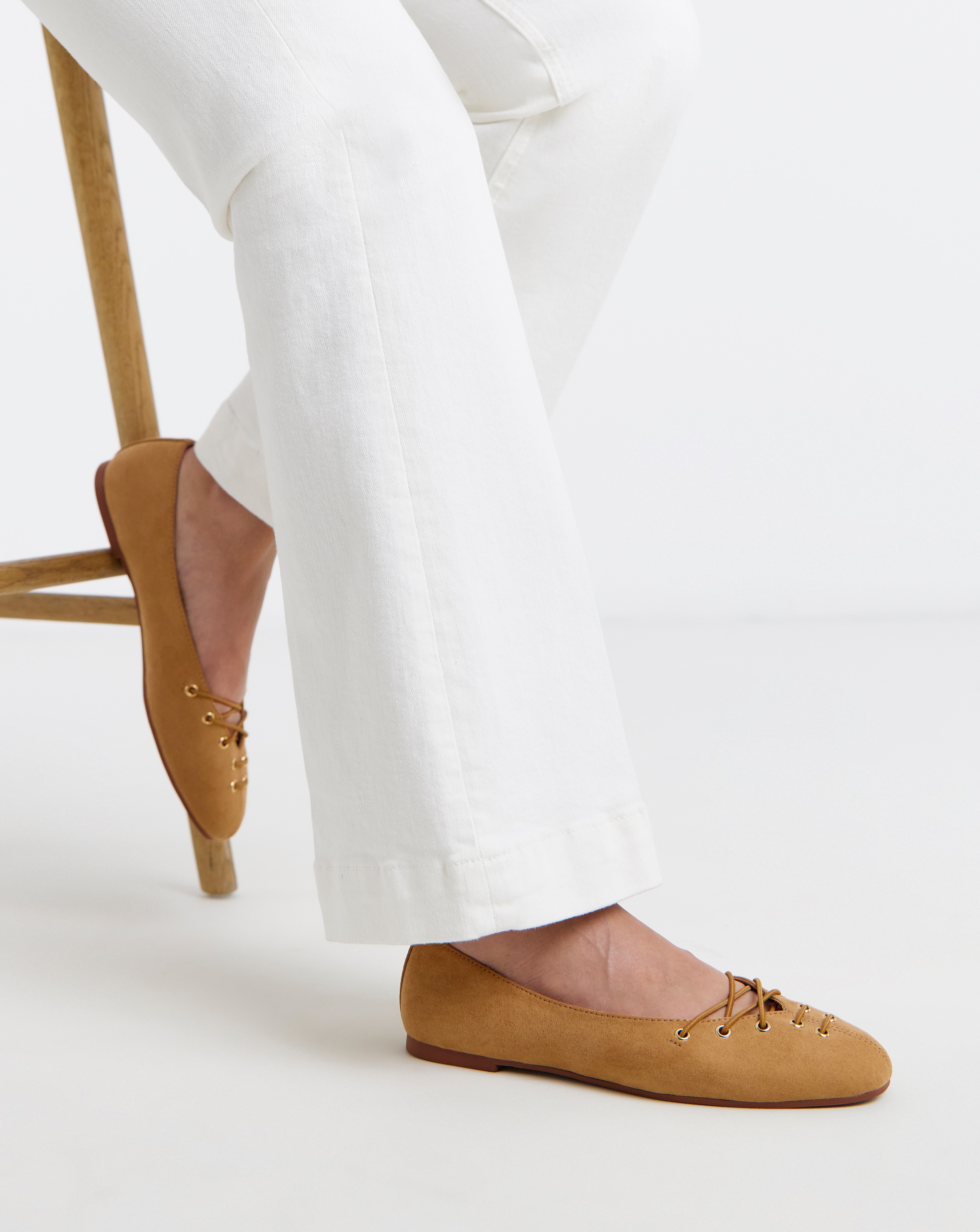 New In - Lace Front Ballerinas Wide Fit