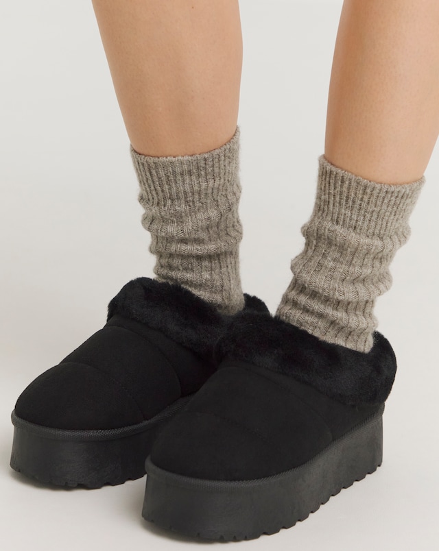 Gigi Quilted Mule Slipper Boots - Standard Fit (D)