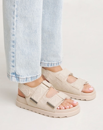 Jess Quilted Touch and Close Sandals Wide E Fit