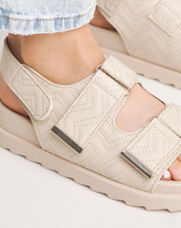 Jess Quilted Touch and Close Sandals Wide E Fit