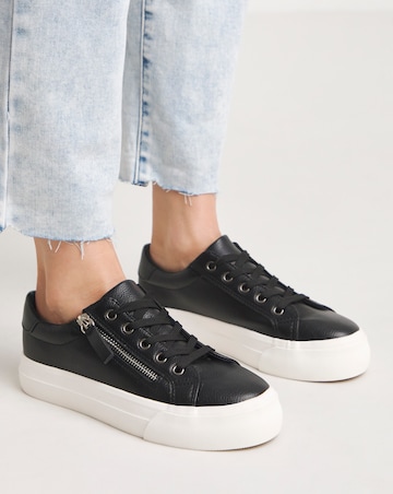 Kate Lace Up Zip Detail Chunky Trainers - Wide Fit (E)