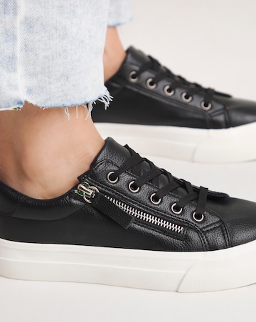 Kate Lace Up Zip Detail Chunky Trainers - Wide Fit (E)
