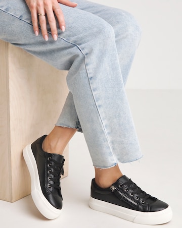 Kate Lace Up Zip Detail Chunky Trainers - Wide Fit (E)