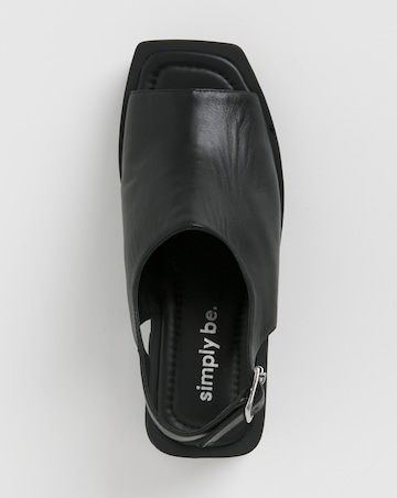 Monica Leather Slingback Block Heel Sandals Extra Wide EEE Fit Simply Comfort