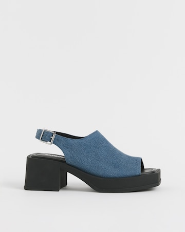 Simply Be Monica Slingback Peep Toe Block Heel Sandals - Wide Fit (E)