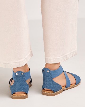 Jade Stretch Cross Flat Sandals Wide E Fit Simply Comfort