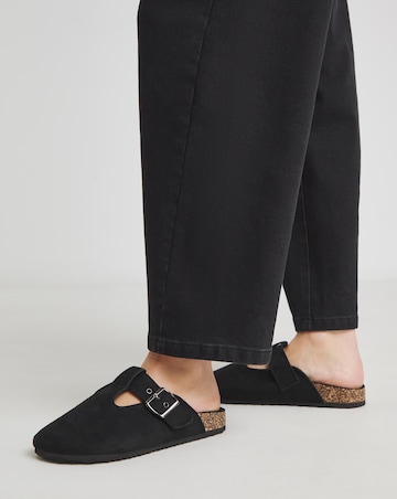 Valetta Buckle Closed Toe Cut Out Mules - Extra Wide Fit (EEE)