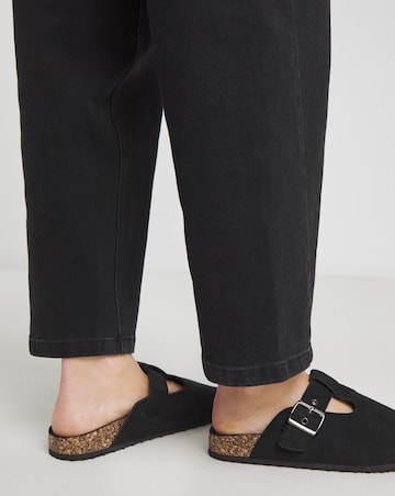 Valetta Buckle Closed Toe Cut Out Mules - Extra Wide Fit (EEE)