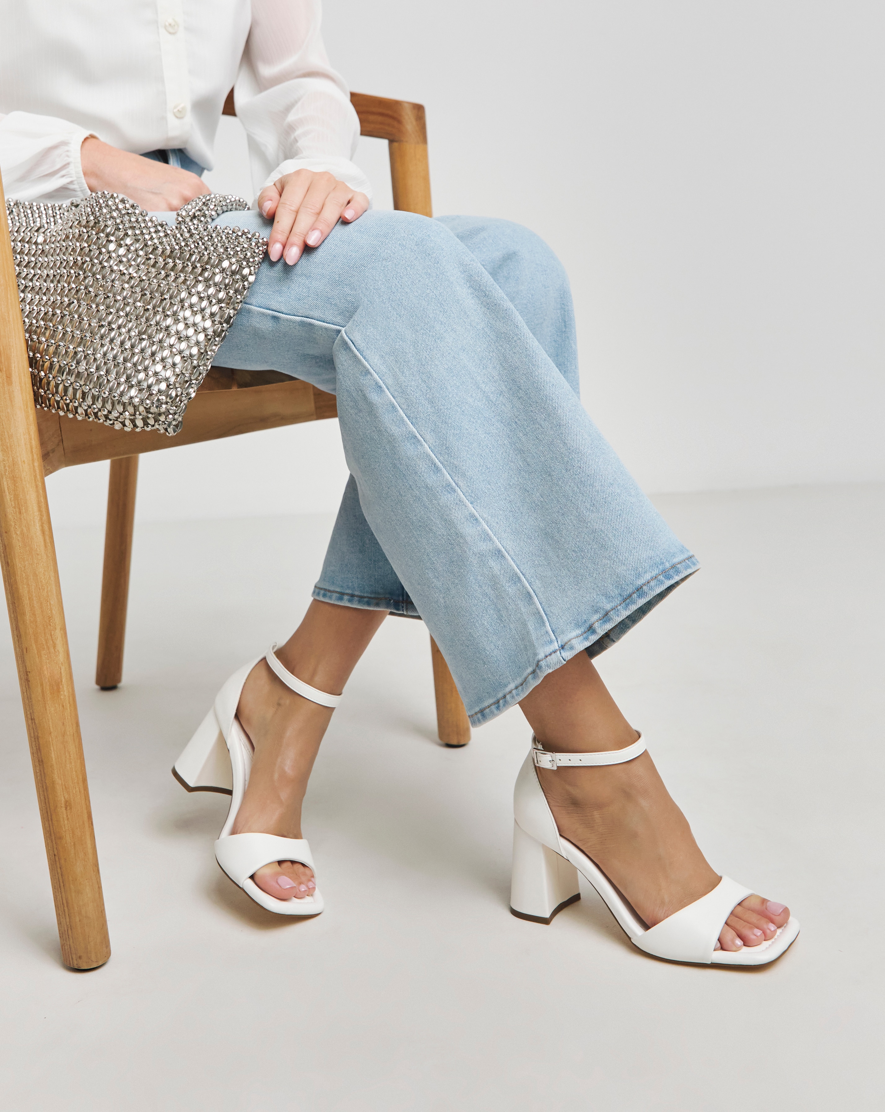 Barely There Block Heel Sandals Ex Wide