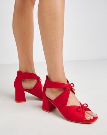 Dali Double Bow Block Heel Shoe Boots - Extra Wide Fit (EEE)