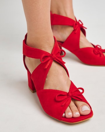 Dali Double Bow Block Heel Shoe Boots - Extra Wide Fit (EEE)