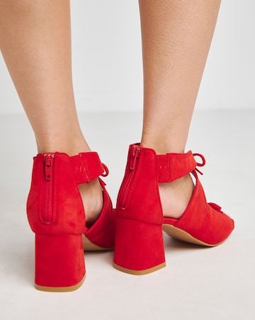 Dali Double Bow Block Heel Shoe Boots - Extra Wide Fit (EEE)