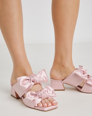 Camelia Double Bow Low Heeled Sandals - Wide Fit (E)