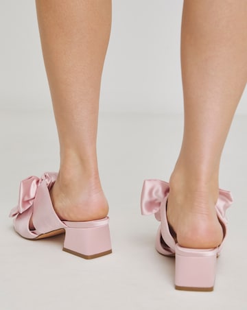 Camelia Double Bow Low Heeled Sandals - Wide Fit (E)