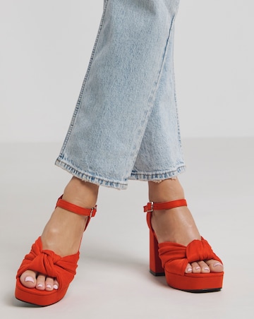 Agnes Knot Detail Platform Sandals - Extra Wide Fit (EEE)