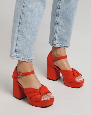 Agnes Knot Detail Platform Sandals - Extra Wide Fit (EEE)