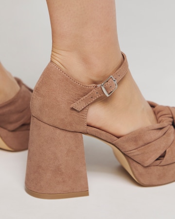 Agnes Knot Detail Platform Sandals - Wide Fit (E)