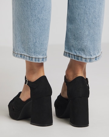 Agnes Knot Detail Platform Sandals - Wide Fit (E)