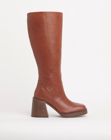 Gingerly Leather Platform Knee High Boots - Extra Wide Fit (EEE) & Standard Calf