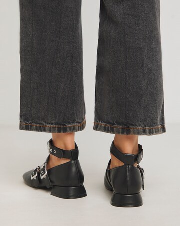 Garcelle Multi Strap Buckle Block Heel Shoes - Wide Fit (E)