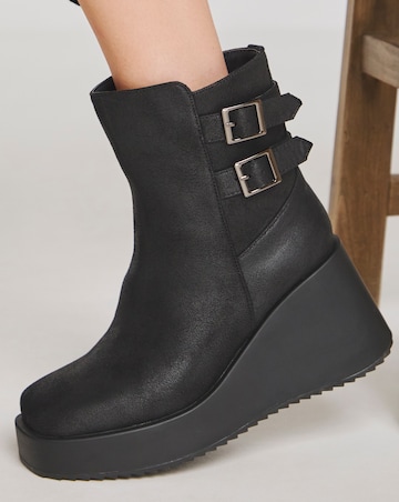 Jada Wedge Ankle Boots - Wide Fit (E)