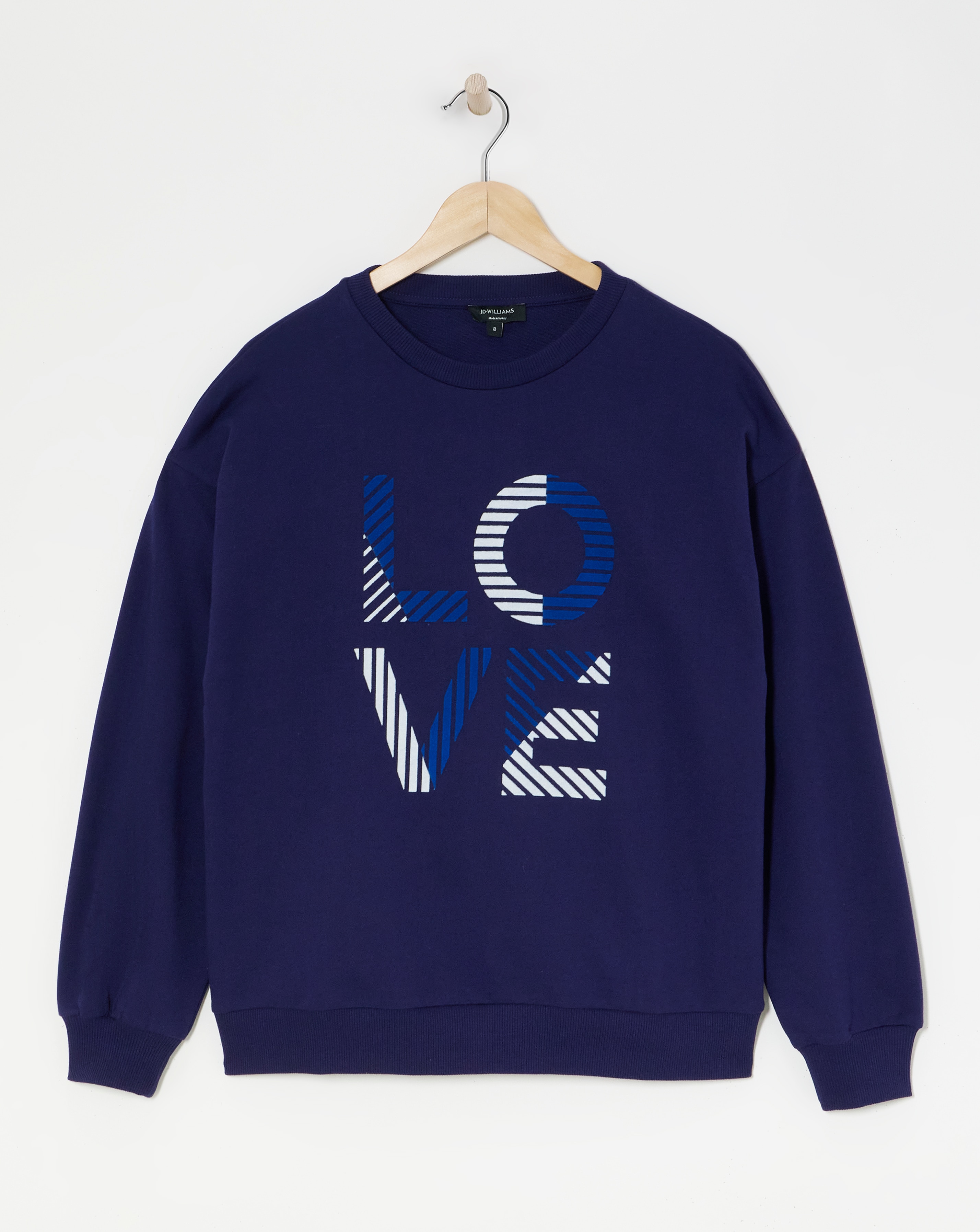 Navy Crew Neck Love Sweatshirt