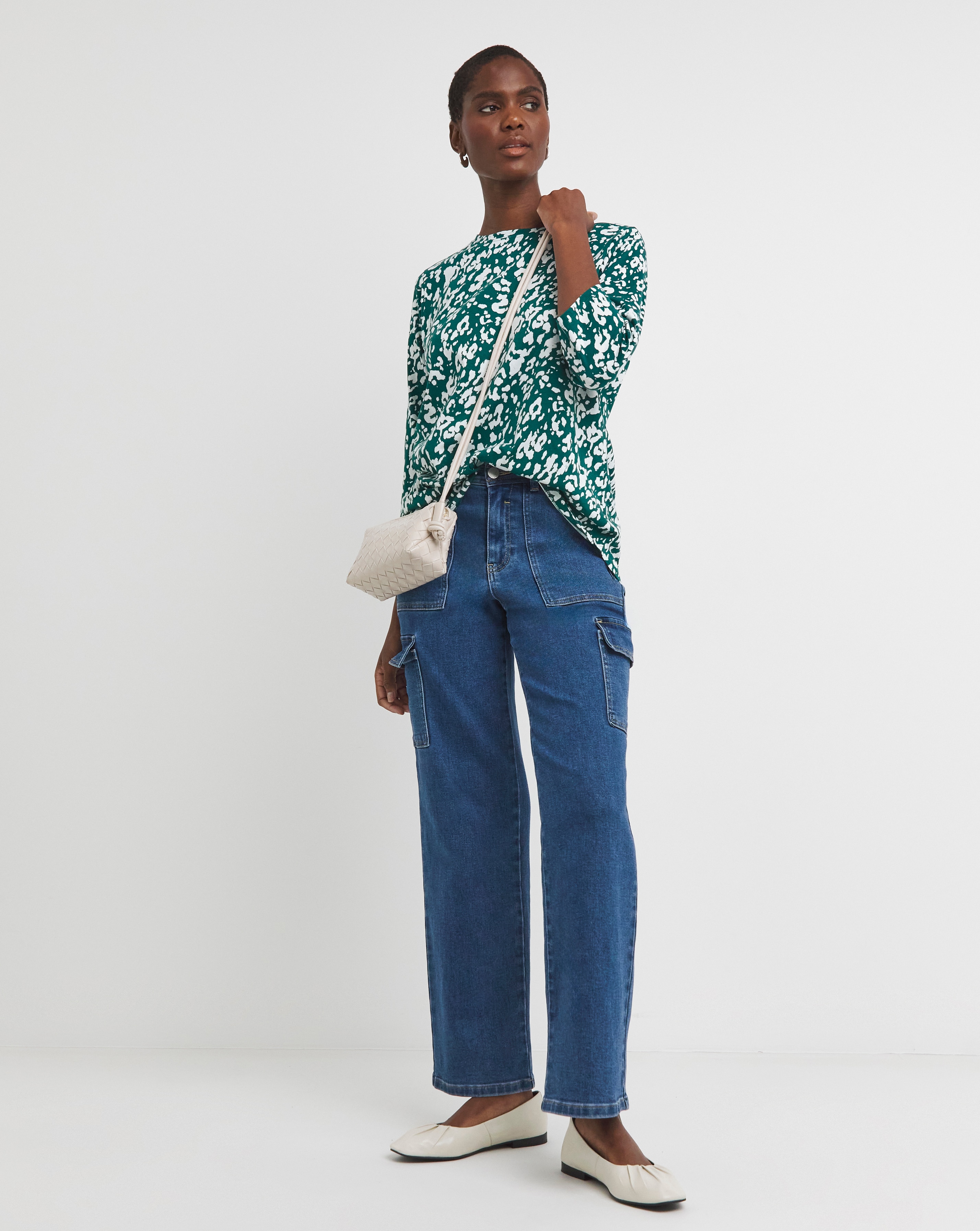 Longline 3/4 Sleeve Curved Hem