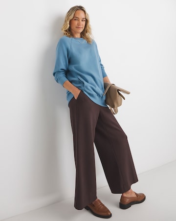 Denim Blue Side Pocket Longline Sweatshirt