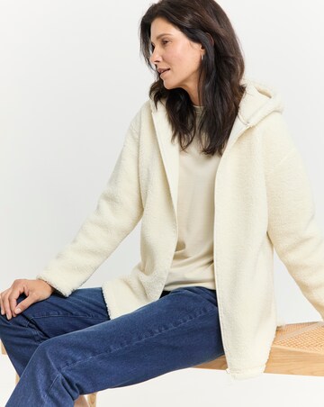 Longline Borg Zip Up Jacket