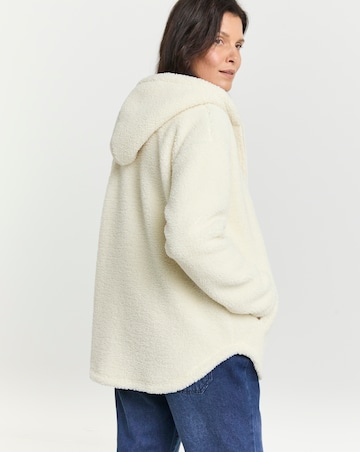 Longline Borg Zip Up Jacket