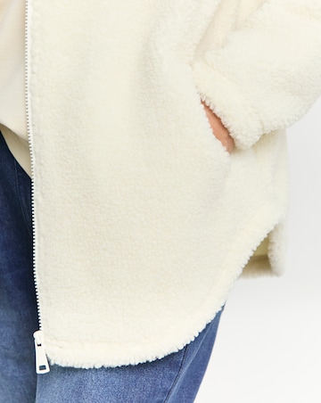 Longline Borg Zip Up Jacket