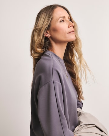 Anthology Grape Satin Stripe Sweatshirt