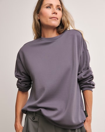 Anthology Grape Satin Stripe Sweatshirt