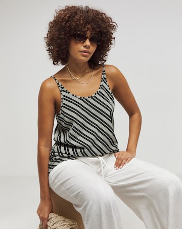 Simply Be Mono Stripe Scoop Neck Cami