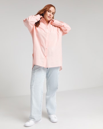 Apricot Striped Relaxed Long Sleeve Shirt