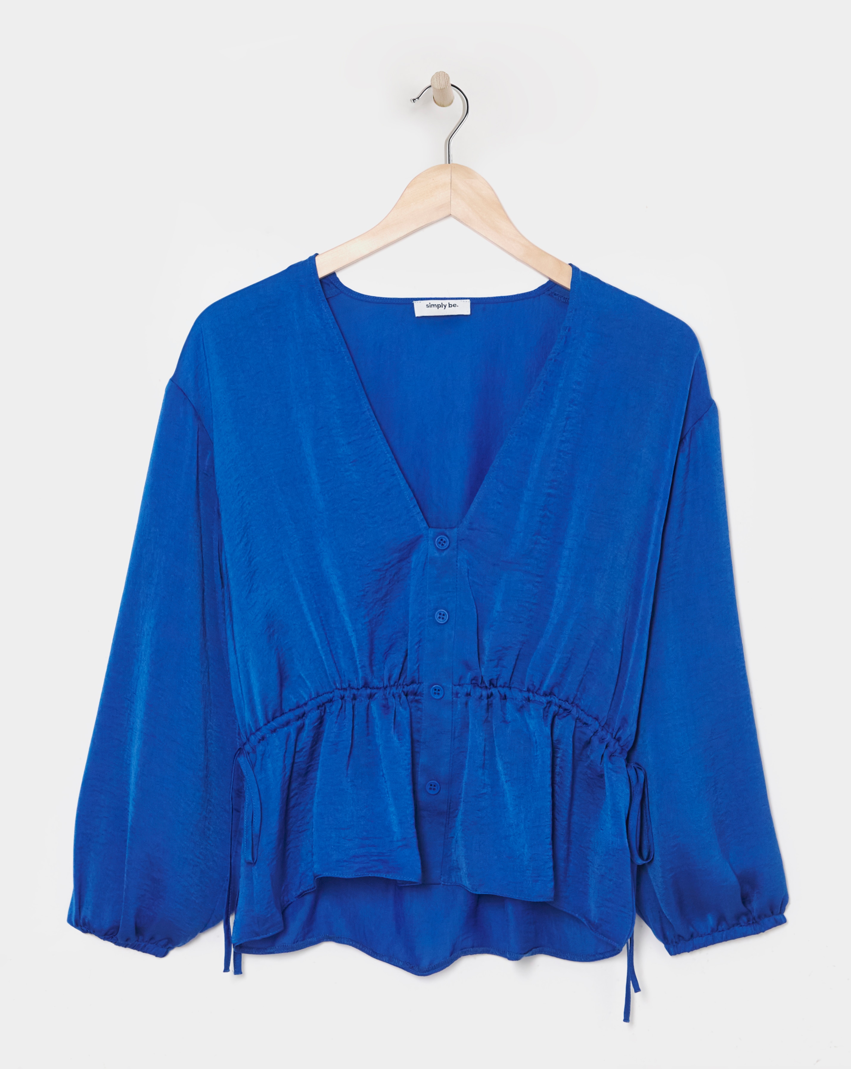 Blue Velvet Satin Blouse