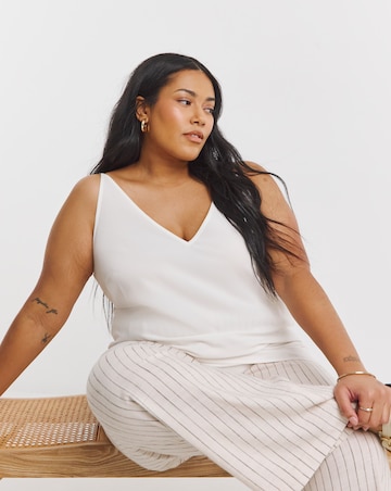 Simply Be White V Neck Cami