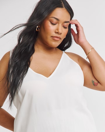 Simply Be White V Neck Cami