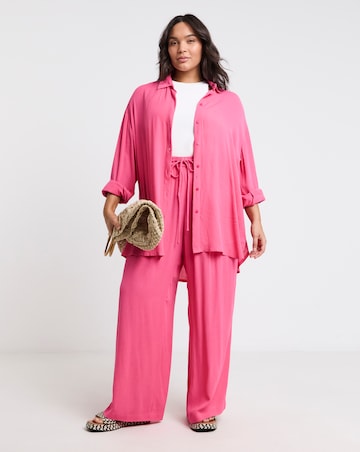 Simply Be Pink Crinkle Shirt