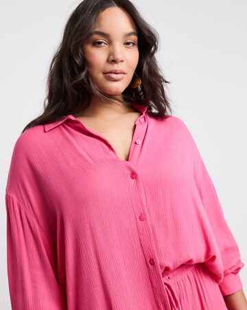 Simply Be Pink Crinkle Shirt
