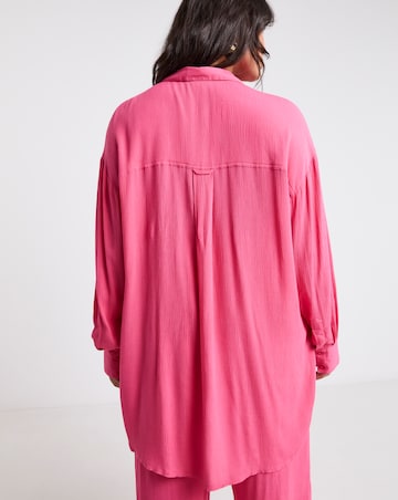 Simply Be Pink Crinkle Shirt