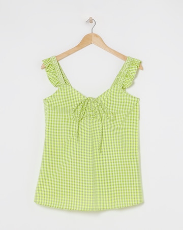 Simply Be Lime Check Gingham Ruched Cami
