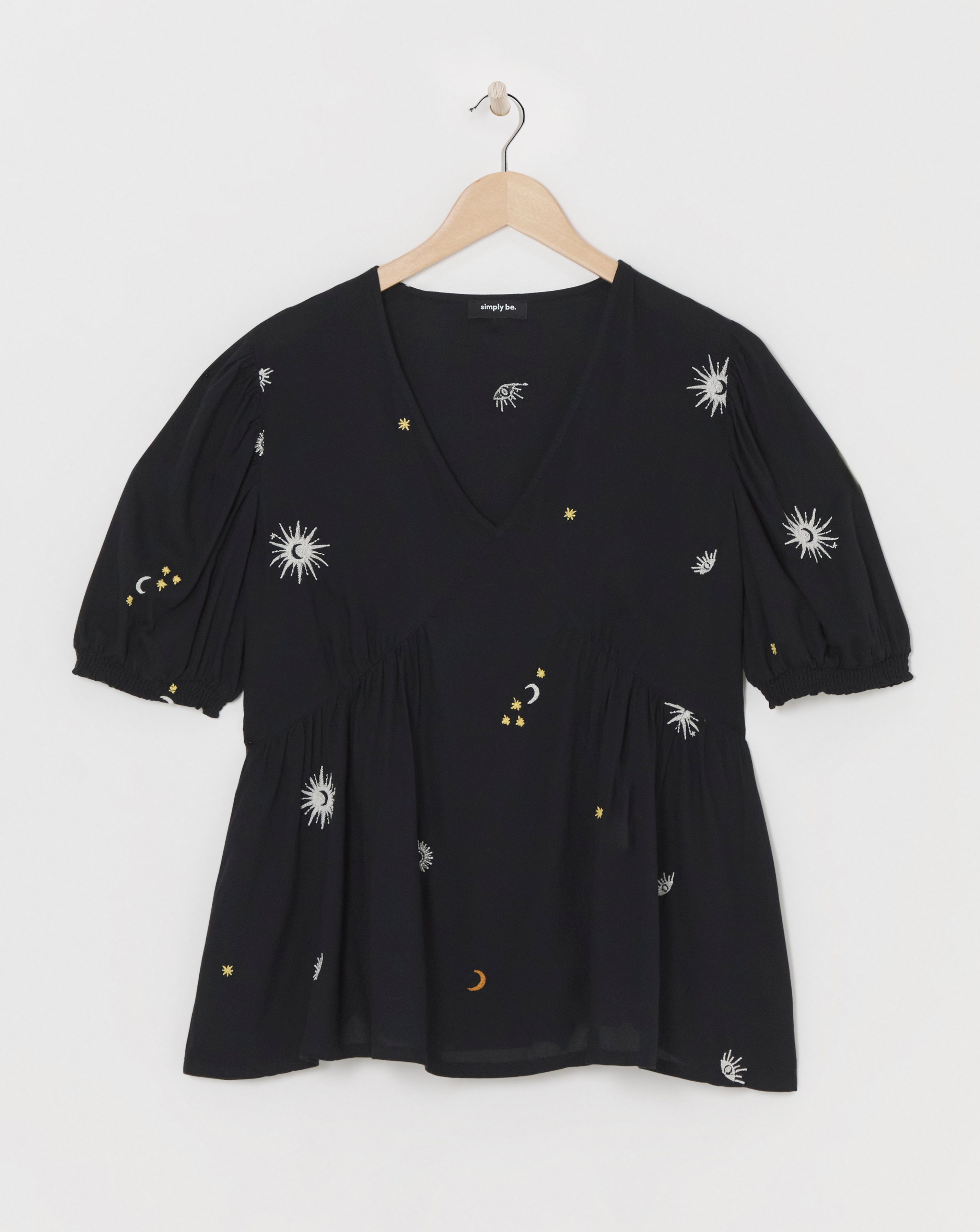 Black Celestial Embroidered Blouse