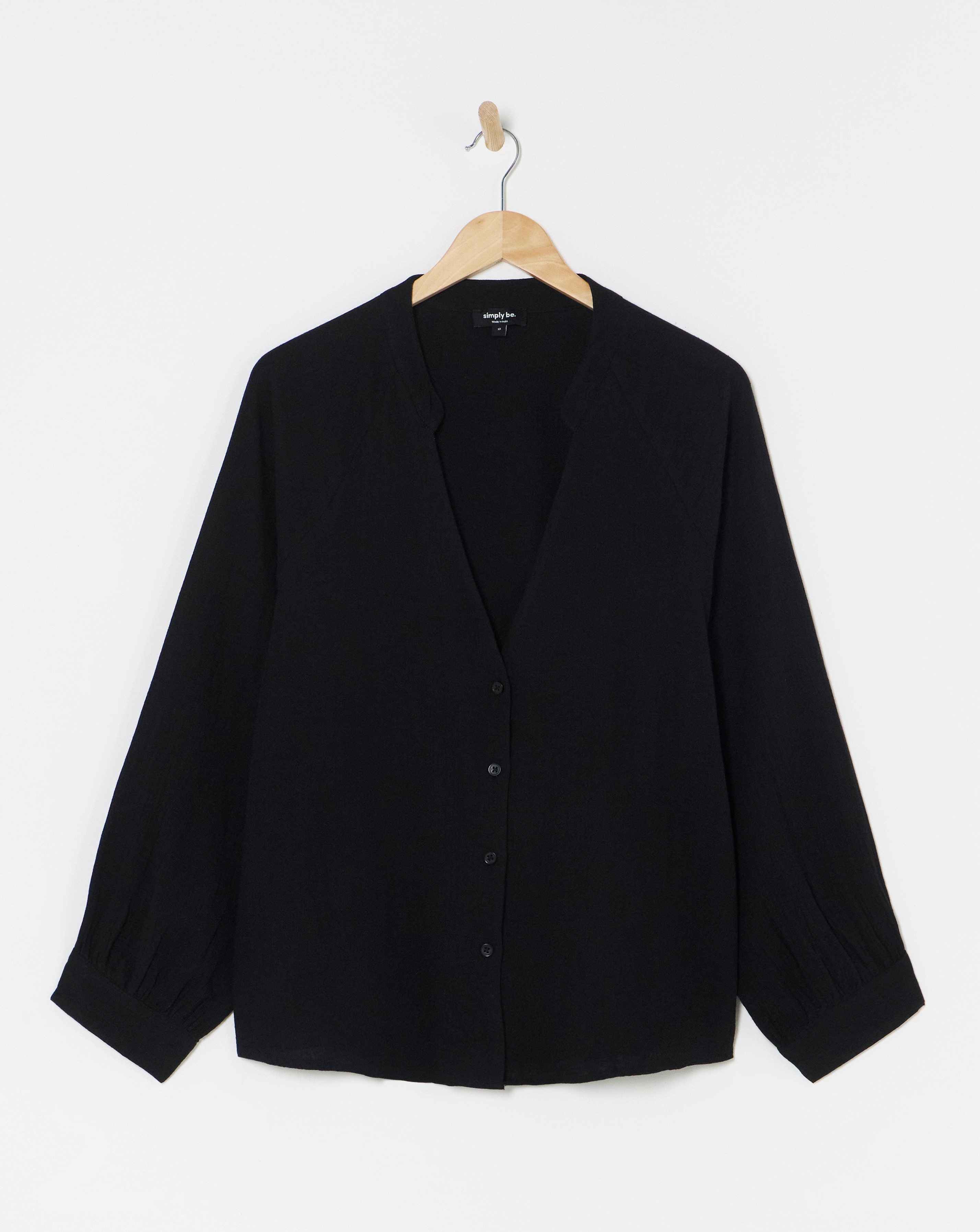 Black Cheesecloth Boxy Shirt