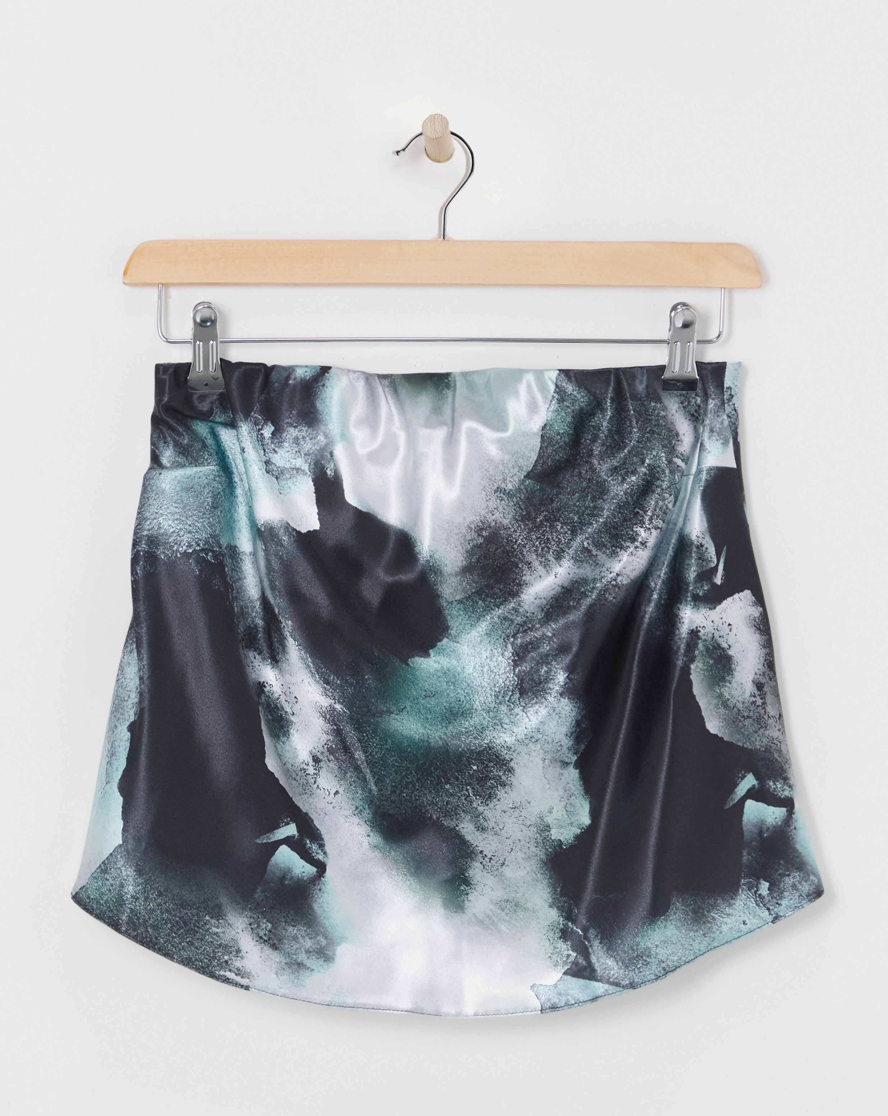 Abstract Print Satin Bandeau Top